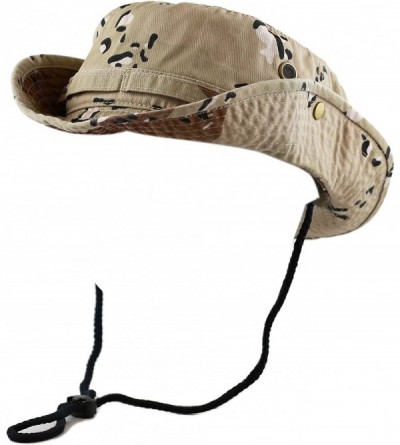 Sun Hats 100% Cotton Stone-Washed Safari Wide Brim Foldable Double-Sided Sun Boonie Bucket Hat - Desert Camo - CA12O6PUPB5 $1...