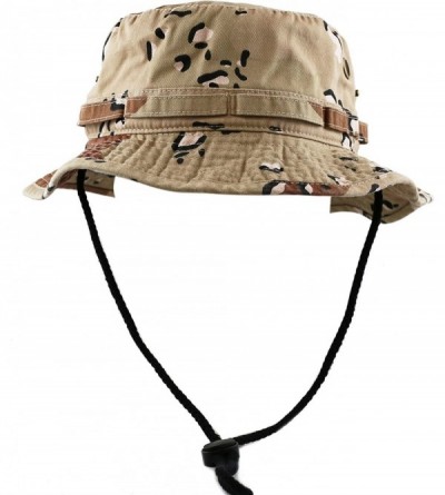 Sun Hats 100% Cotton Stone-Washed Safari Wide Brim Foldable Double-Sided Sun Boonie Bucket Hat - Desert Camo - CA12O6PUPB5 $1...