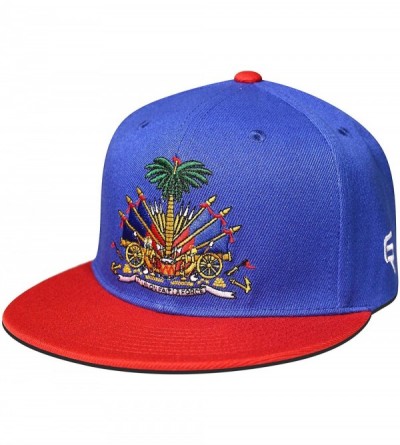 Baseball Caps Haiti Snapback Hat Cap - Blue/Red - C312GVRLV23 $20.03