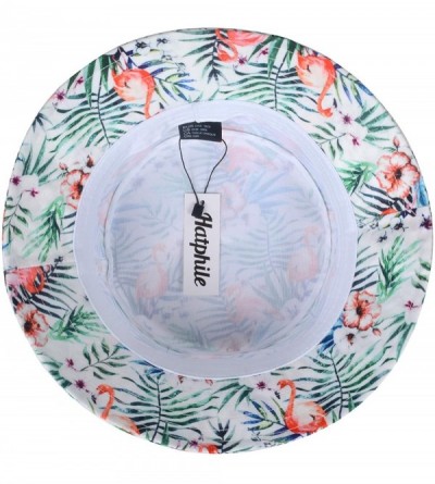Bucket Hats Mens Womens Trends Fashion Bucket Hat - Flamingo Hawaii Flower - C819880DAYX $11.98