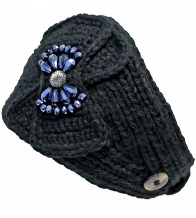 Cold Weather Headbands Beautiful Headband With Beaded Bow - Black - C611FEPVTSZ $11.82
