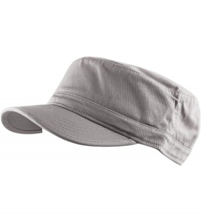 Baseball Caps Washed Cotton Basic & Distressed Cadet Cap Military Army Style Hat - 1. Basic - Grey - CG189ZZLI6L $9.66