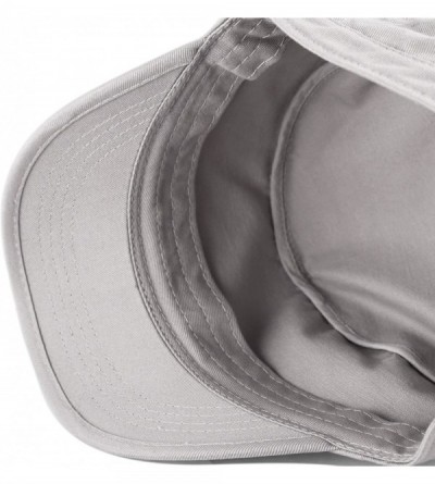 Baseball Caps Washed Cotton Basic & Distressed Cadet Cap Military Army Style Hat - 1. Basic - Grey - CG189ZZLI6L $9.66