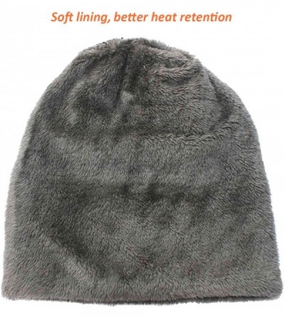 Skullies & Beanies Winter Hats for Women & Men Slouchy Beanie Skull Caps Warm Snow Ski Knit Hat Cap - Light Grey - CT1804INRI...