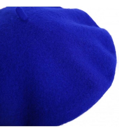 Berets French Wool Berets Hat Classic Fashion Warm Beanie Cap for Girls - Navy - C812N74Q7Y2 $10.74