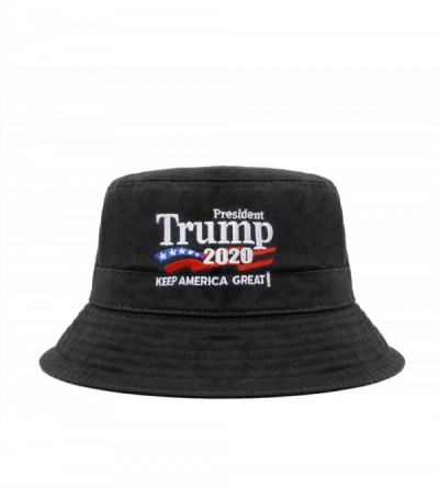 Baseball Caps Trump 2020 Bucket Hat Keep America Great Campaign Embroidered US Hat Rally Campaign BH101 - Bh101 Black - CM194...