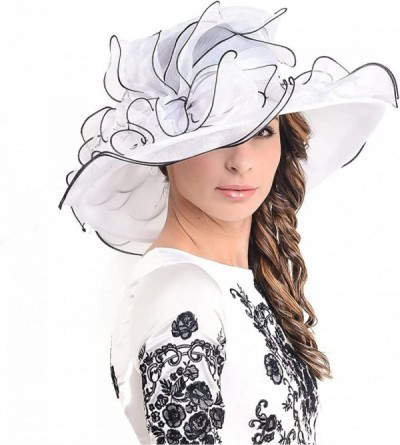 Sun Hats Lightweight Kentucky Derby Church Dress Wedding Hat S052 - S056-white - CF12BPTAK4L $25.17