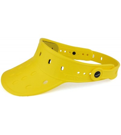 Visors Durable Adjustable Floatable Summer Visor Hat with Starfish Snap Charm - Yellow - C417YY6O8O5 $20.84