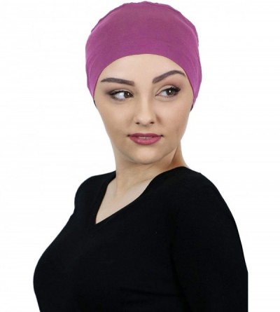Skullies & Beanies Cancer Headwear Sleeping Coverings Turbans - Plum - CF18S92S8K8 $17.14
