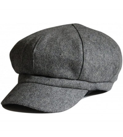Newsboy Caps Women's Wool Fedora Newsboy Hat Winter Cloth Cap Outdoor Heat - Dark Grey - C7120WBV2HN $30.39