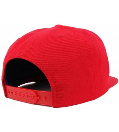 Baseball Caps His and Hers White Embroidered Flat Bill Structured Baseball Cap - Red - CN18D6DN596 $31.02
