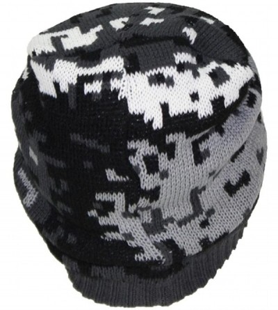 Skullies & Beanies Best Winter Hats Cuffless Camouflage Beanie W/Lining (One Size) - Gray Digital - CS188C74US6 $8.00