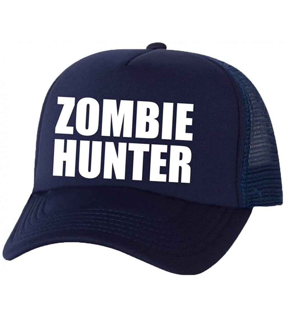 Baseball Caps Hunter Truckers Mesh Snapback hat - Navy - CZ11N9C44TB $21.19