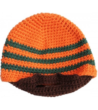 Skullies & Beanies Men Beard Beanie Handmade Winter Hat Outdoor Face Warmer - Orange - CY11FO0ZZCL $14.12