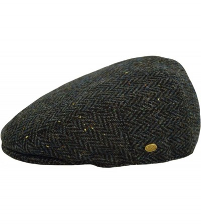 Newsboy Caps Classic Men's Flat Hat Wool Newsboy Herringbone Tweed Driving Cap - Iv3006-olive - CC18IDM594R $18.37