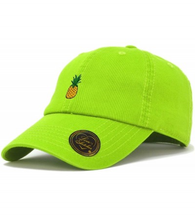 Baseball Caps Pineapple Embroidered Classic Polo Style Baseball Cap Low Profile Dad Cap Hat - Fba Lime - C218QY4ZE67 $20.05