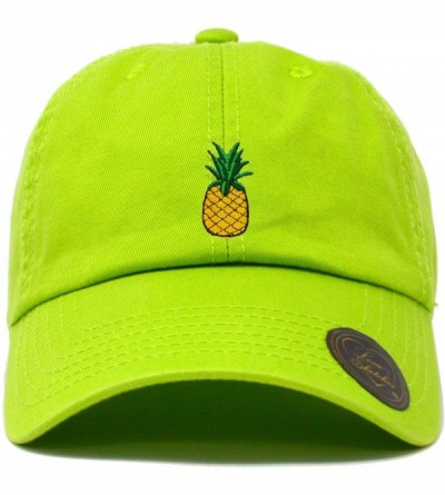 Baseball Caps Pineapple Embroidered Classic Polo Style Baseball Cap Low Profile Dad Cap Hat - Fba Lime - C218QY4ZE67 $9.51