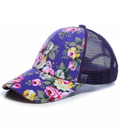 Baseball Caps Unisex Casual Floral Headwear Stretchy Soft Hats Comfort Baseball Cap Baseball Caps - Purple - CX18RGUKRS7 $11.18