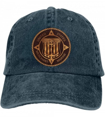 Baseball Caps Merchant Marine Bronze Denim Hats Baseball Cap Dad Hat - Navy - CY18Z7XR4OM $37.46