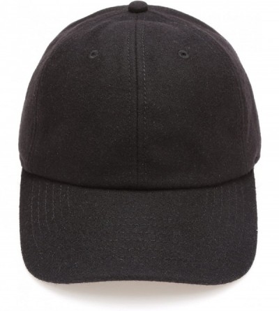 Baseball Caps Men's Wool Blend Baseball Cap with Adjustable Size Strap - Black - CH18HA4Y2LU $15.18