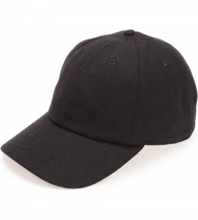 Baseball Caps Men's Wool Blend Baseball Cap with Adjustable Size Strap - Black - CH18HA4Y2LU $15.18