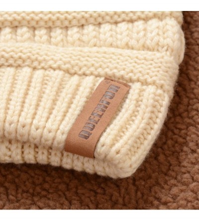 Skullies & Beanies Women Knit Slouchy Beanie Chunky Baggy Hat with Faux Fur Pompom Winter Soft Warm Ski Cap - CW18GRLADIC $12.24