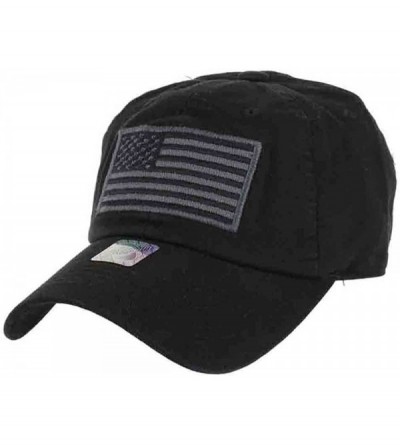 Baseball Caps US Flag Patch Tactical Style Cotton Trucker Baseball Cap Hat Army Green - Black - C412HJWG9AR $17.89