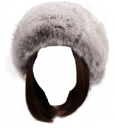 Cold Weather Headbands Women's Faux Fur Headband Soft Winter Cossack Russion Style Hat Cap - Smoke Grey - CV18L8G38CZ $25.25