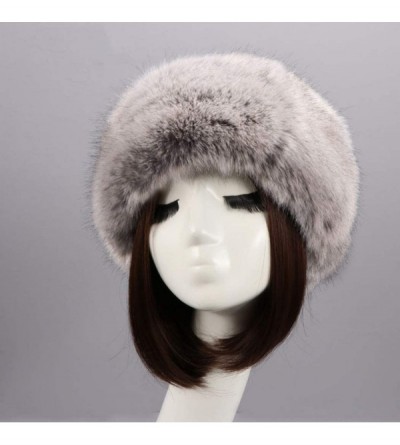 Cold Weather Headbands Women's Faux Fur Headband Soft Winter Cossack Russion Style Hat Cap - Smoke Grey - CV18L8G38CZ $12.96