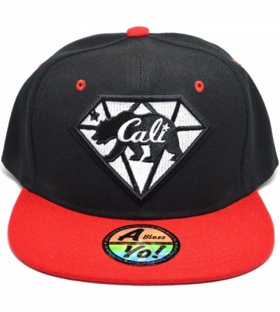 Baseball Caps Diamond Cali Bear Flat Hot Snapback Twill Bill Cap Baseball Hat AYO1090 - Black / Red - CA18C87LZSM $26.75