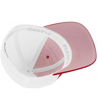 Baseball Caps Mesh Back Flex-Fit Trucker Style Caps - True Red/ White - CG126M53AAX $17.54