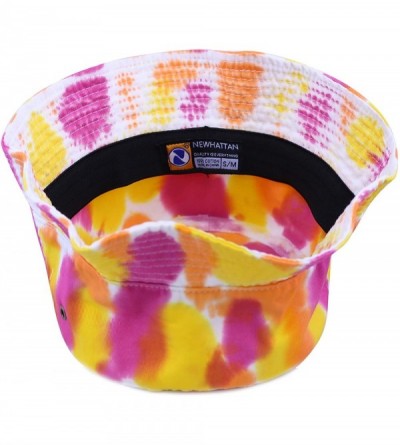 Bucket Hats 100% Cotton Tie Dye Unisex Packable Summer Travel Bucket Hat - Fu/Or - CJ124WP2OY5 $12.22
