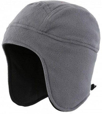 Skullies & Beanies Mens Womens Warm Fleece Beanie Earflap Winter Hat Outdoor Skull Caps - Light Gray - C218IU0Z6TW $24.04