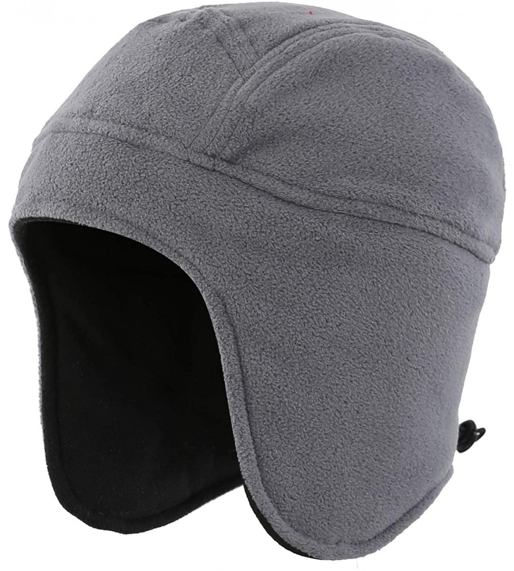 Skullies & Beanies Mens Womens Warm Fleece Beanie Earflap Winter Hat Outdoor Skull Caps - Light Gray - C218IU0Z6TW $9.25