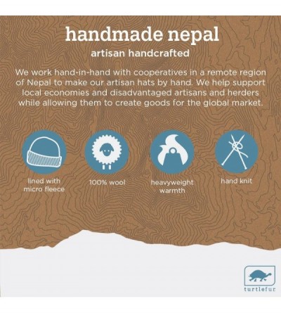 Skullies & Beanies Nepal Men's Jackson Fleece Lined Wool Hand Knit Beanie- Black - CO11K5POLO3 $35.76