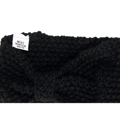 Cold Weather Headbands Adult Crochet Bow Knot Headband/Ear Warmer (One Size) - Black - CS11OZ4I31H $9.50