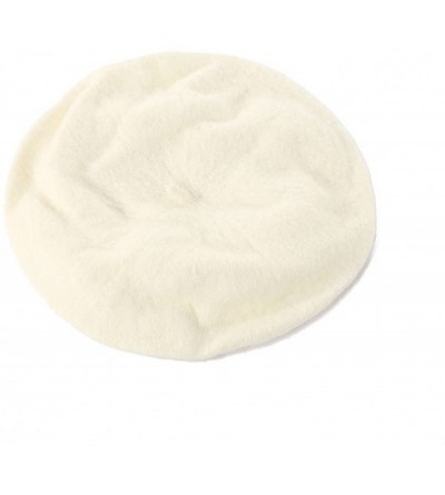 Skullies & Beanies Girl Solid Color Warm Winter Beret French artist Beanie Hat Ski Cap - White - CD188YW4XKH $16.90