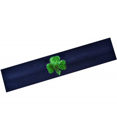 Headbands St Patrick's Day Sequin Shamrock Cotton Stretch Headband - Navy Blue - C311UYRXS0P $10.85