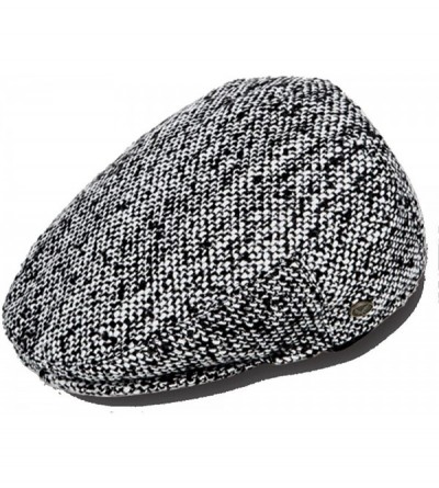 Newsboy Caps Tweed Wool Blend Ivy Golf Driver Flat Irish Cap Hat - Black - CS124GBSKEN $10.62