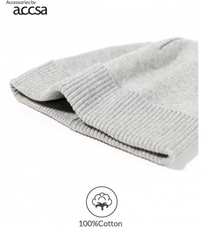 Skullies & Beanies Men Classic Beanie Warm Winter Soft 100% Cotton Knit Cuff Hat - Light Grey - C0194RCXCUY $14.13