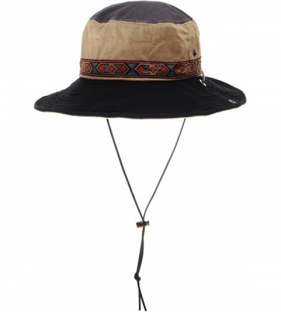 Sun Hats Boonie Bush Hats Wide Brim Aztec Pattern Side Snap AC8726 - Black - C7182H8M5LS $28.13