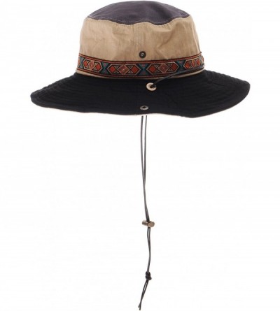Sun Hats Boonie Bush Hats Wide Brim Aztec Pattern Side Snap AC8726 - Black - C7182H8M5LS $28.13
