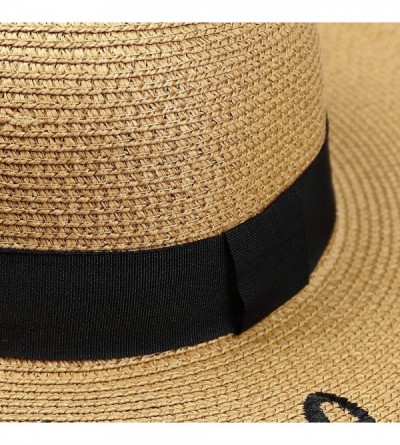 Sun Hats Womens Bowknot Straw Hat Foldable Beach Sun Hat Roll up UPF 50+ - Ae Always on Vacay - Khakiv - CC18TR970YW $19.95