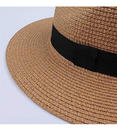 Sun Hats Floppy Hats for Women Wide Brim Fedora Hat As Beach Hat for Summer Panama Straw Roll Up Sun Hats - CE195KHZX85 $20.90