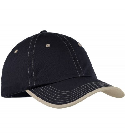 Baseball Caps Men's Vintage Washed Contrast Stitch Cap - Navy/ Light Sand - CZ11NGRGR17 $11.41