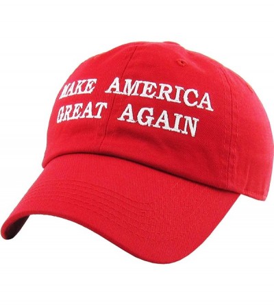 Baseball Caps Make America Great Again Our President Donald Trump Slogan with USA Flag Cap Adjustable Baseball Hat Red - CP12...