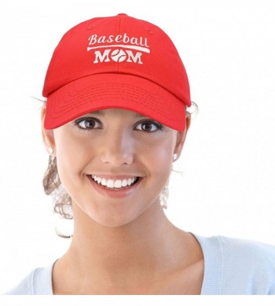 Baseball Caps Baseball Mom Women's Ball Cap Dad Hat for Women - Red - C018K32KZH0 $17.36