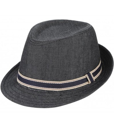 Fedoras Western Cowboy Cowgirl Sun Hat Jazz Cap with Headband - Black - CG18E9S4CZE $7.77