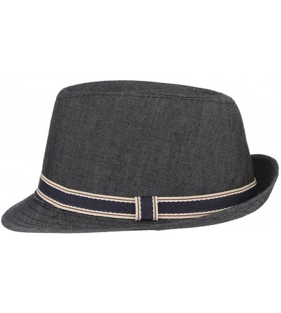 Fedoras Western Cowboy Cowgirl Sun Hat Jazz Cap with Headband - Black - CG18E9S4CZE $20.50