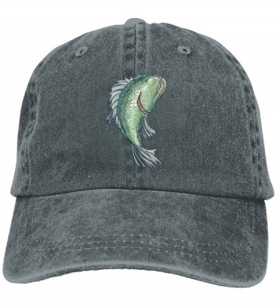Skullies & Beanies Ugly and Ferocious Fish Denim Baseball Caps Hat Adjustable Cotton Sport Strap Cap for Men Women - Asphalt ...